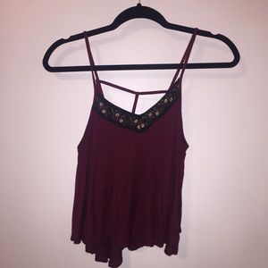 Maroon Crop Top